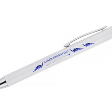 długopis z niebieskim grawerem